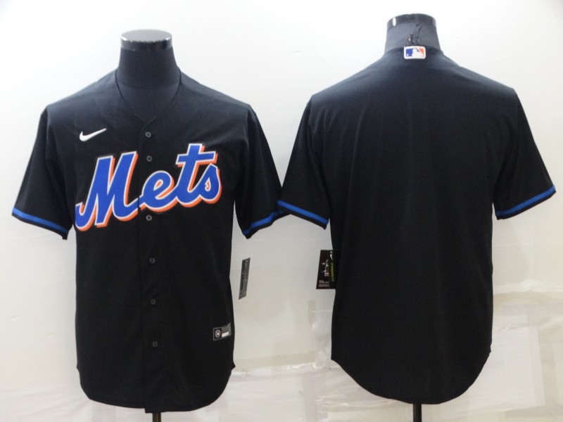 Men's New York Mets Black 2022 Alternate Blank Jersey